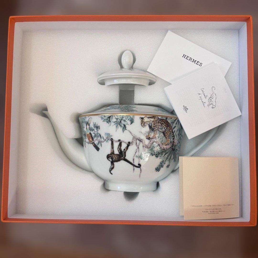 HERMES ポーセリン　ティーポット　赤道直下のスケッチ