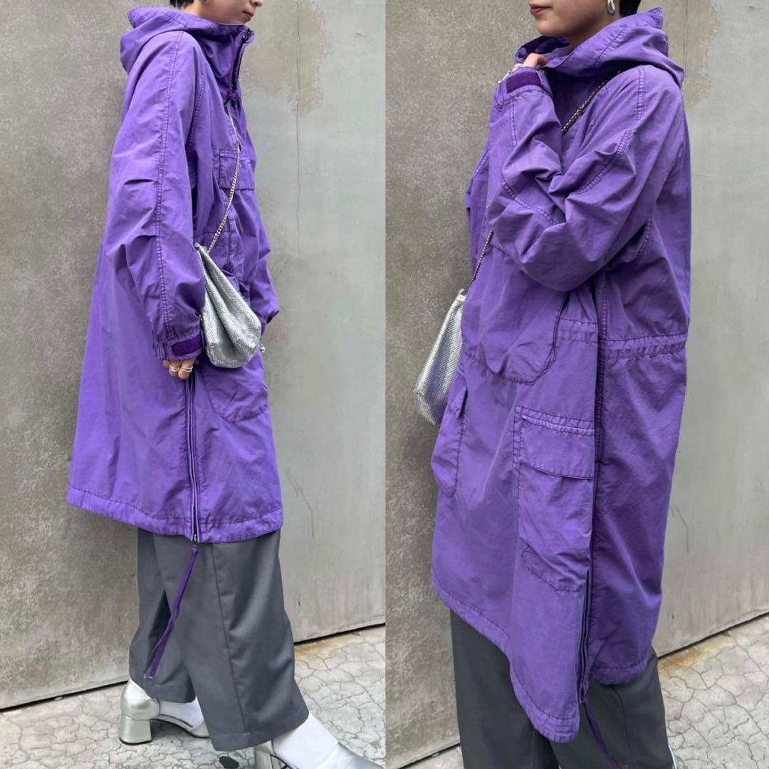 etsinta エシンタ ビックアノラックパーカー パープル ハーフジップ