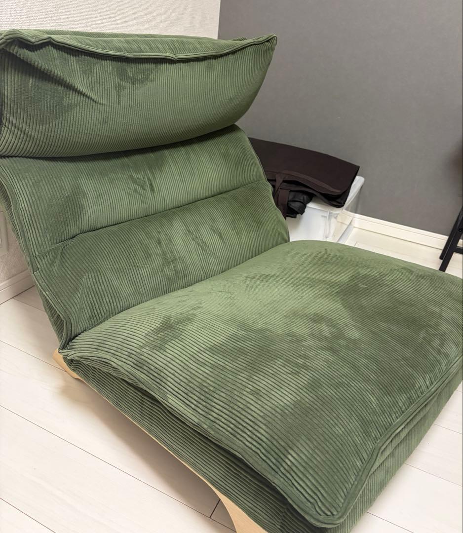 ダブルクッション ローソファ モスグリーン 日本製