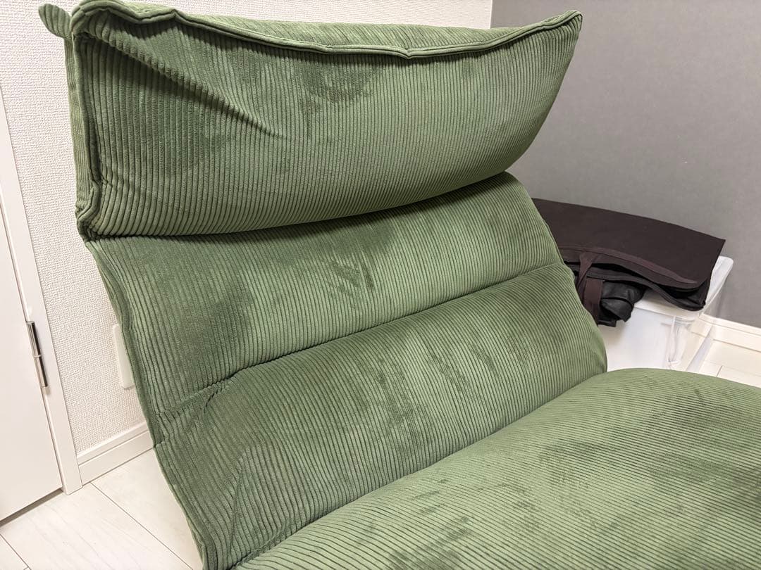 ダブルクッション ローソファ モスグリーン 日本製