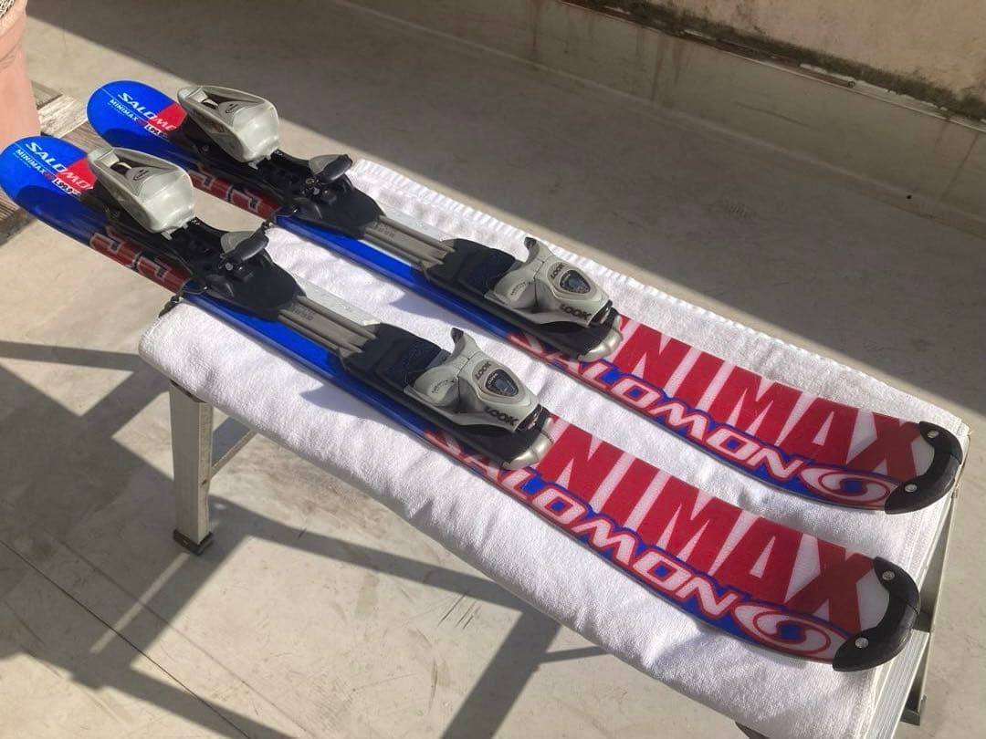 ショートスキー(ファン)と解放ビィンディングセットSALOMON MINIMAX