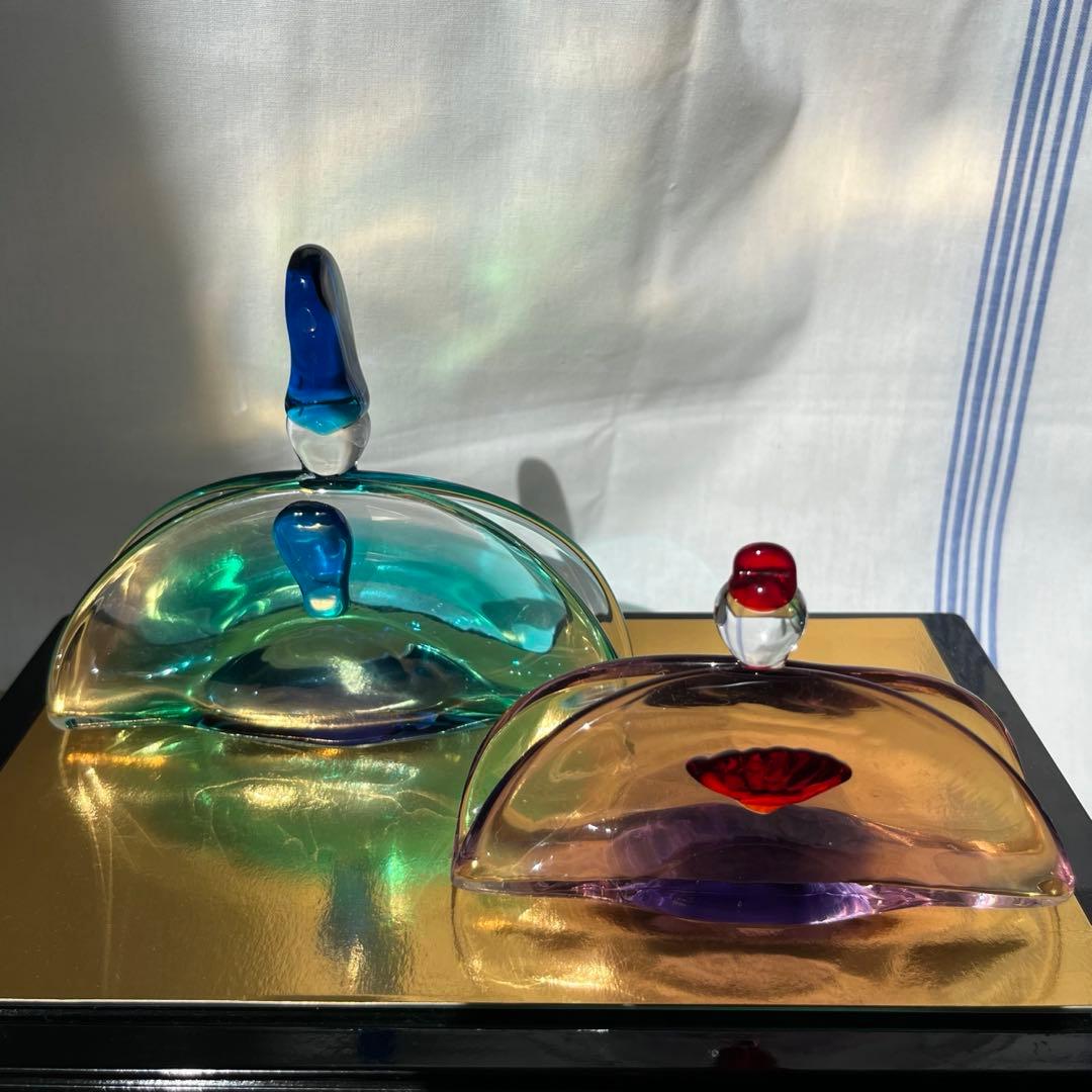 マルティグラス Multi Glass 雛人形 ガラス工芸品 置物 台付き