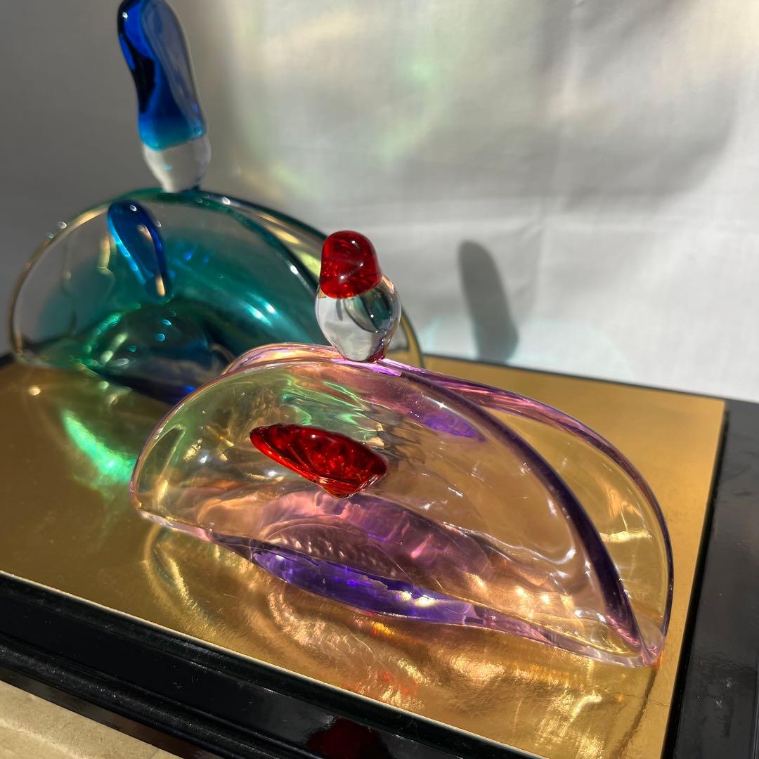 マルティグラス Multi Glass 雛人形 ガラス工芸品 置物 台付き