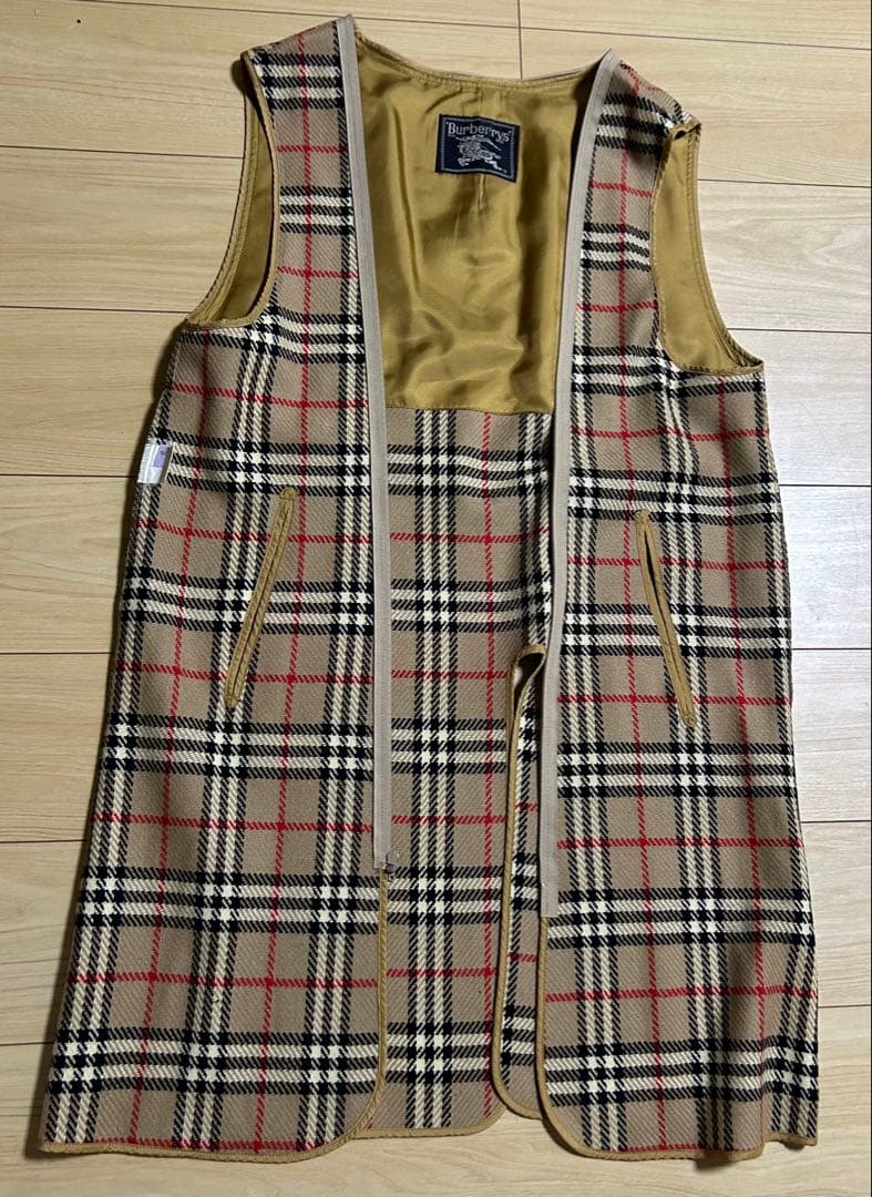 バーバリーズ ステンカラーコート 比翼 ライナー ノバチェック XＬ　ロング