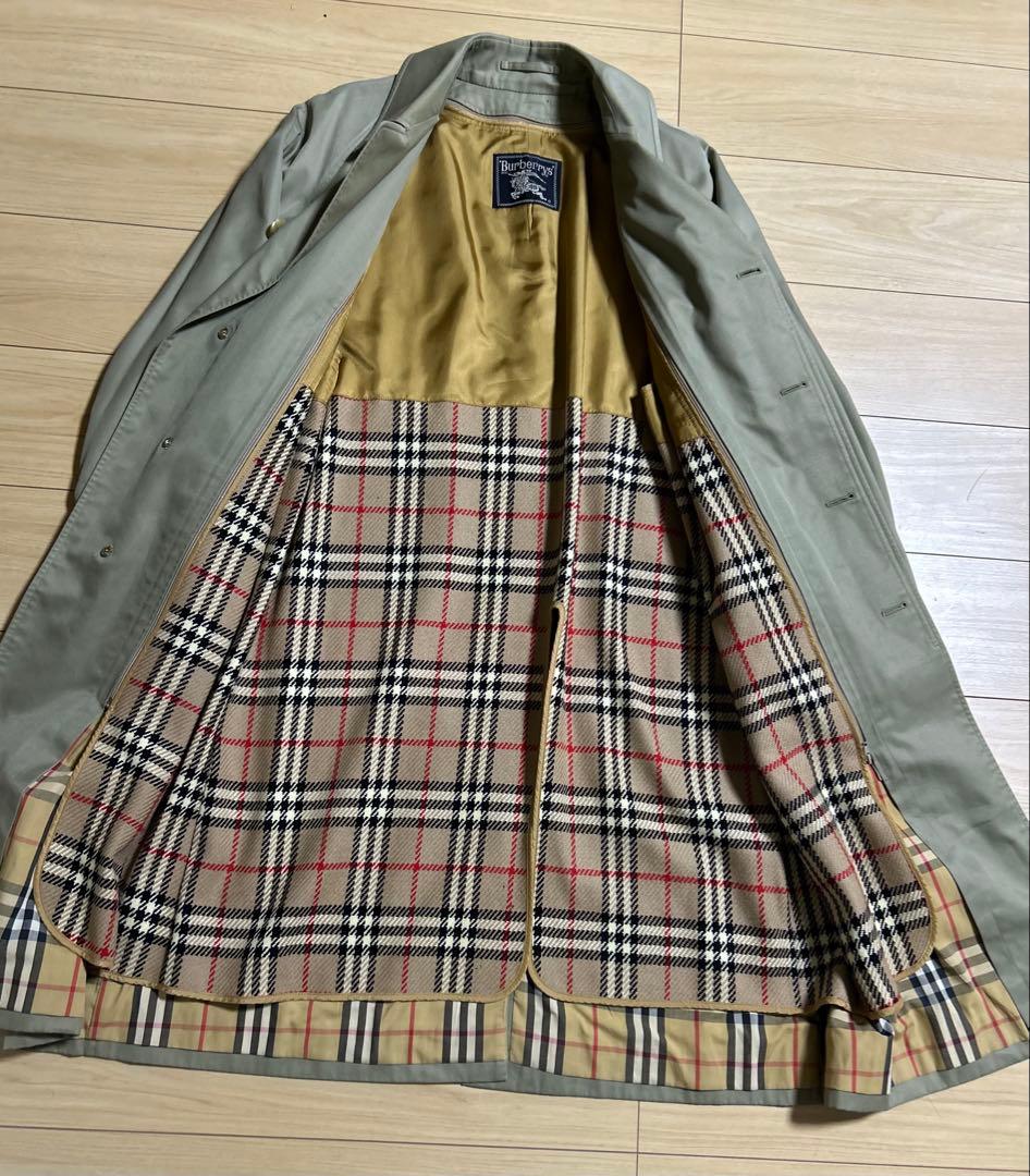 バーバリーズ ステンカラーコート 比翼 ライナー ノバチェック XＬ　ロング