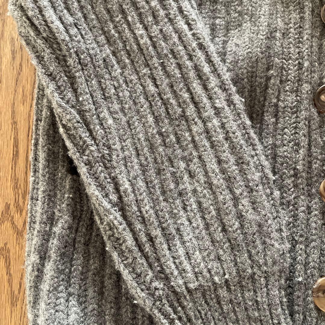 COLHAYS グレー リブ編み カーディガン　サイズ36