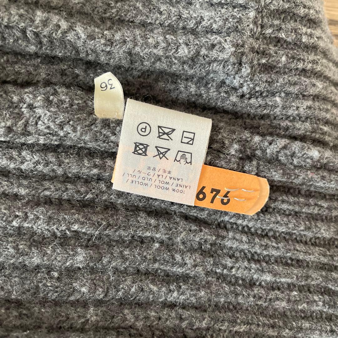 COLHAYS グレー リブ編み カーディガン　サイズ36