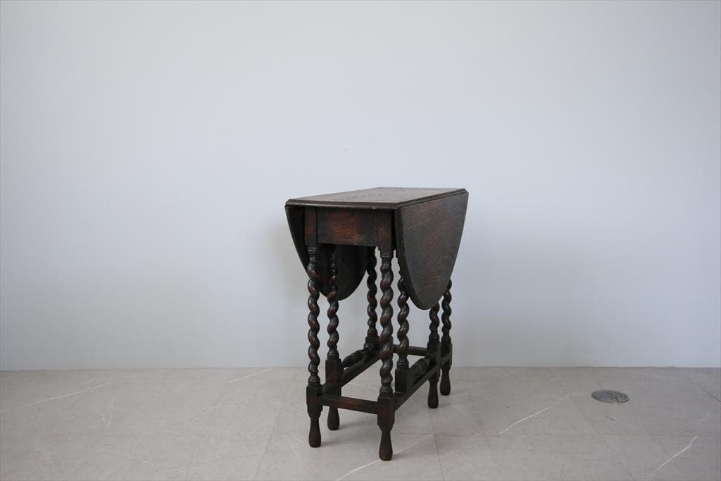 英国アンティーク木製ゲートレッグテーブル/ダイニング机バタフライ(89-261)