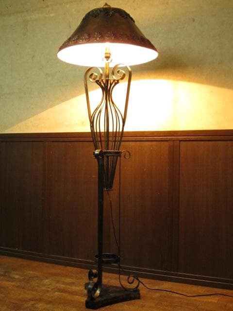 ヴィンテージ アイアンベース 1灯式 フロアスタンド/フロアランプ/照明