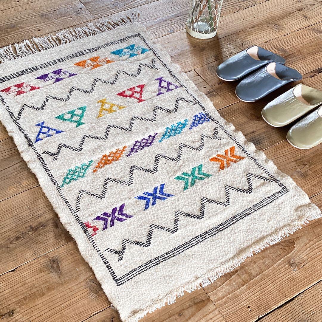 モロッコ ウール キリム ラグ 約59〜62×96cm