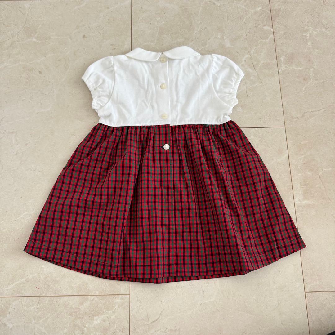 新品タグ付きfamiliar ファミリア　半袖ワンピース　80 ギンガムチェック