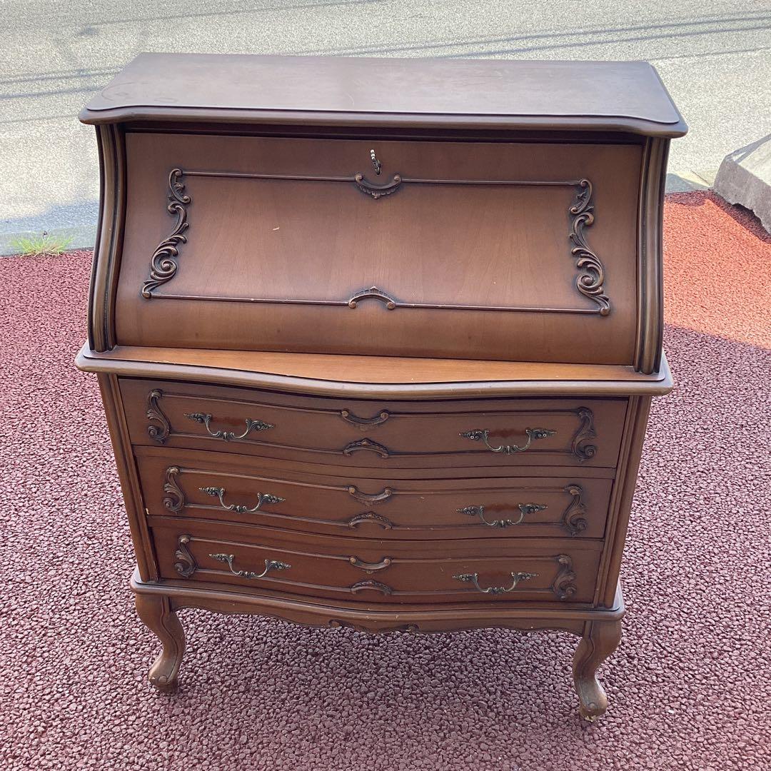 アンティーク　ライティングビューロー　デスク　チェスト　猫足　ビンテージ　西洋