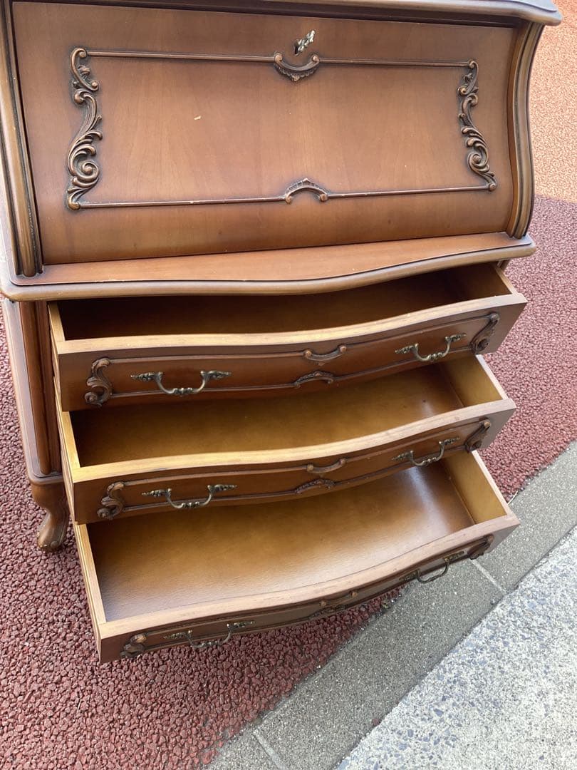 アンティーク　ライティングビューロー　デスク　チェスト　猫足　ビンテージ　西洋