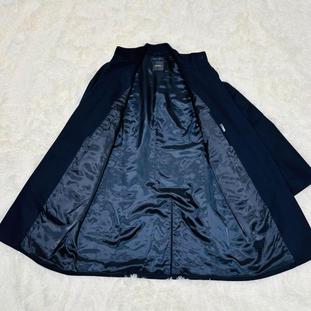 カンデミーナ様セオリー BELVIN カシミヤ混 スタンドカラーコート　紺　M