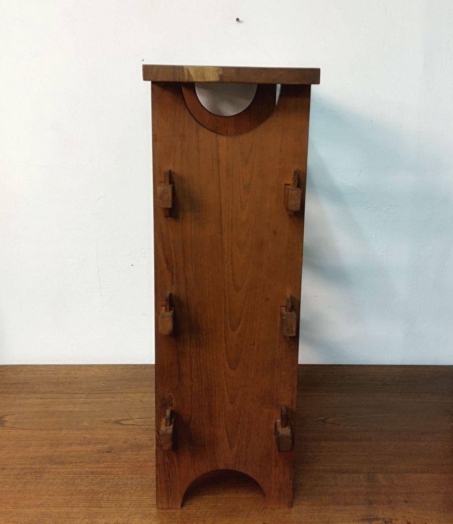 【teak wood】チーク材 ワインラック 12本収納　楔 ヴィンテージ