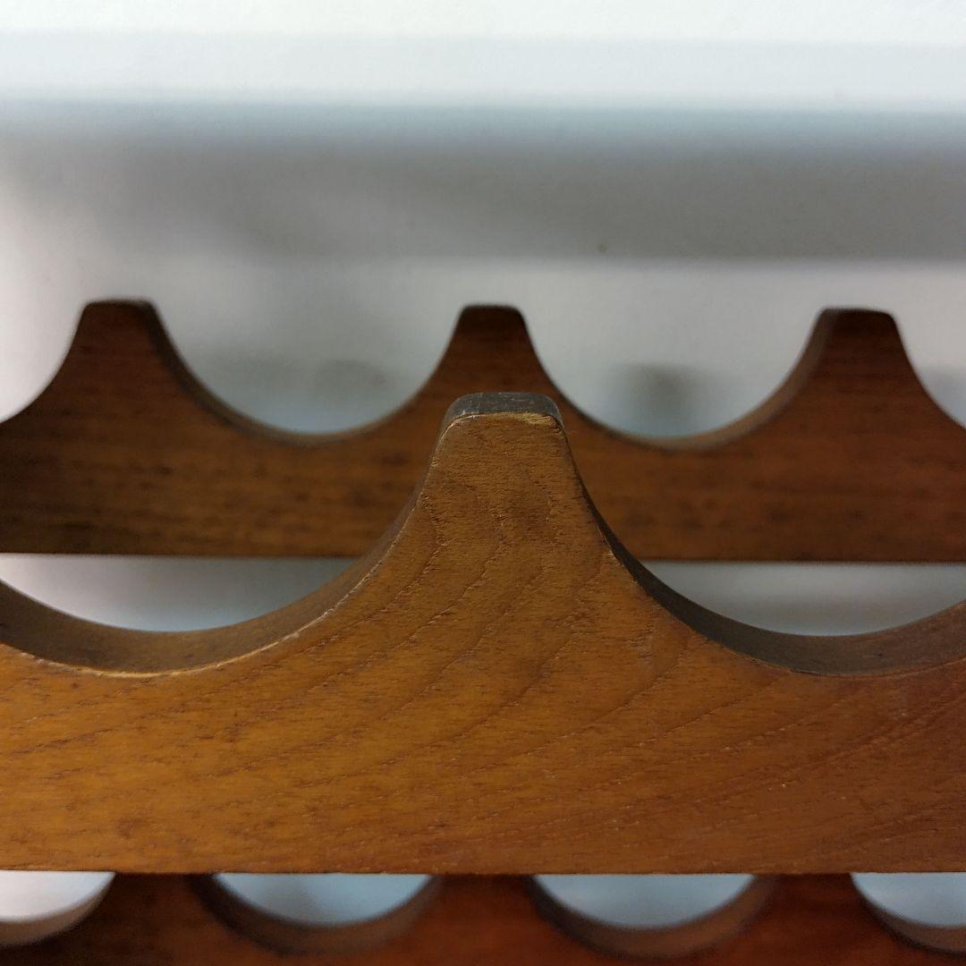 【teak wood】チーク材 ワインラック 12本収納　楔 ヴィンテージ