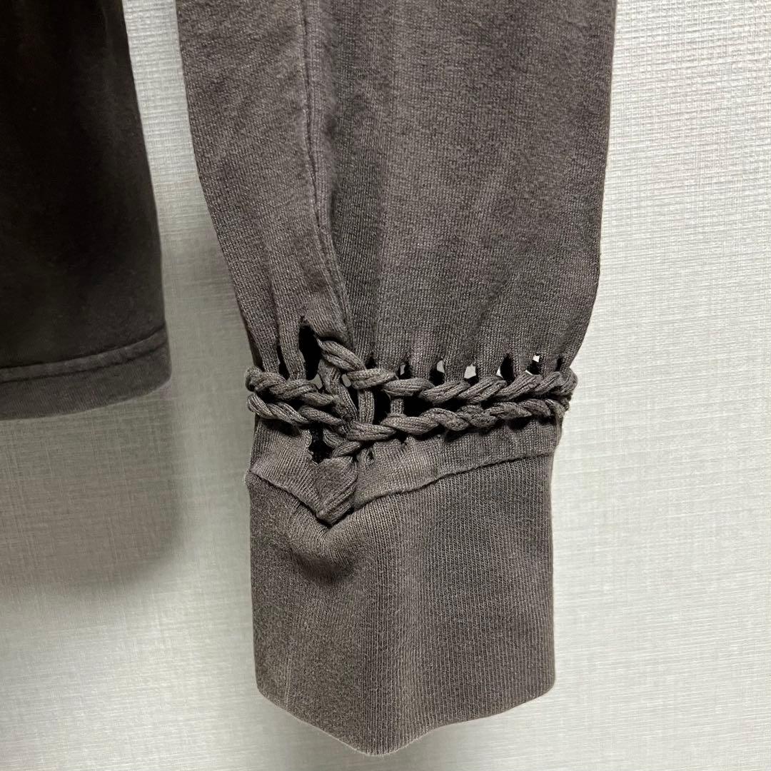 07SS ナンバーナイン 編み込みカットソー ロンT ブラウン BIRDS期