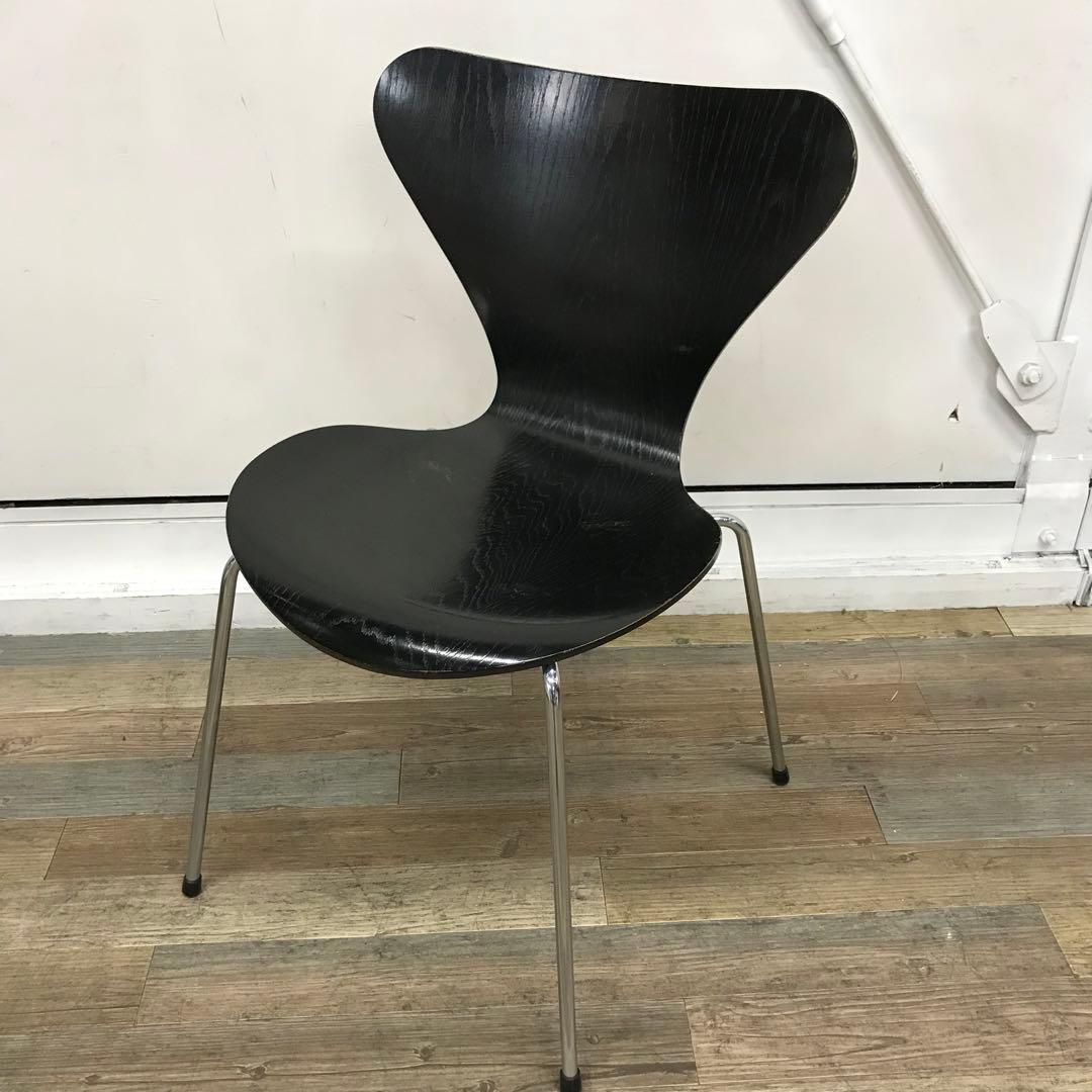 【訳あり・傷多数】 FRITZ HANSEN　セブンチェア　ブラック系　③