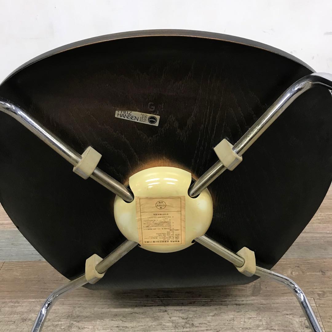 【訳あり・傷多数】 FRITZ HANSEN　セブンチェア　ブラック系　③