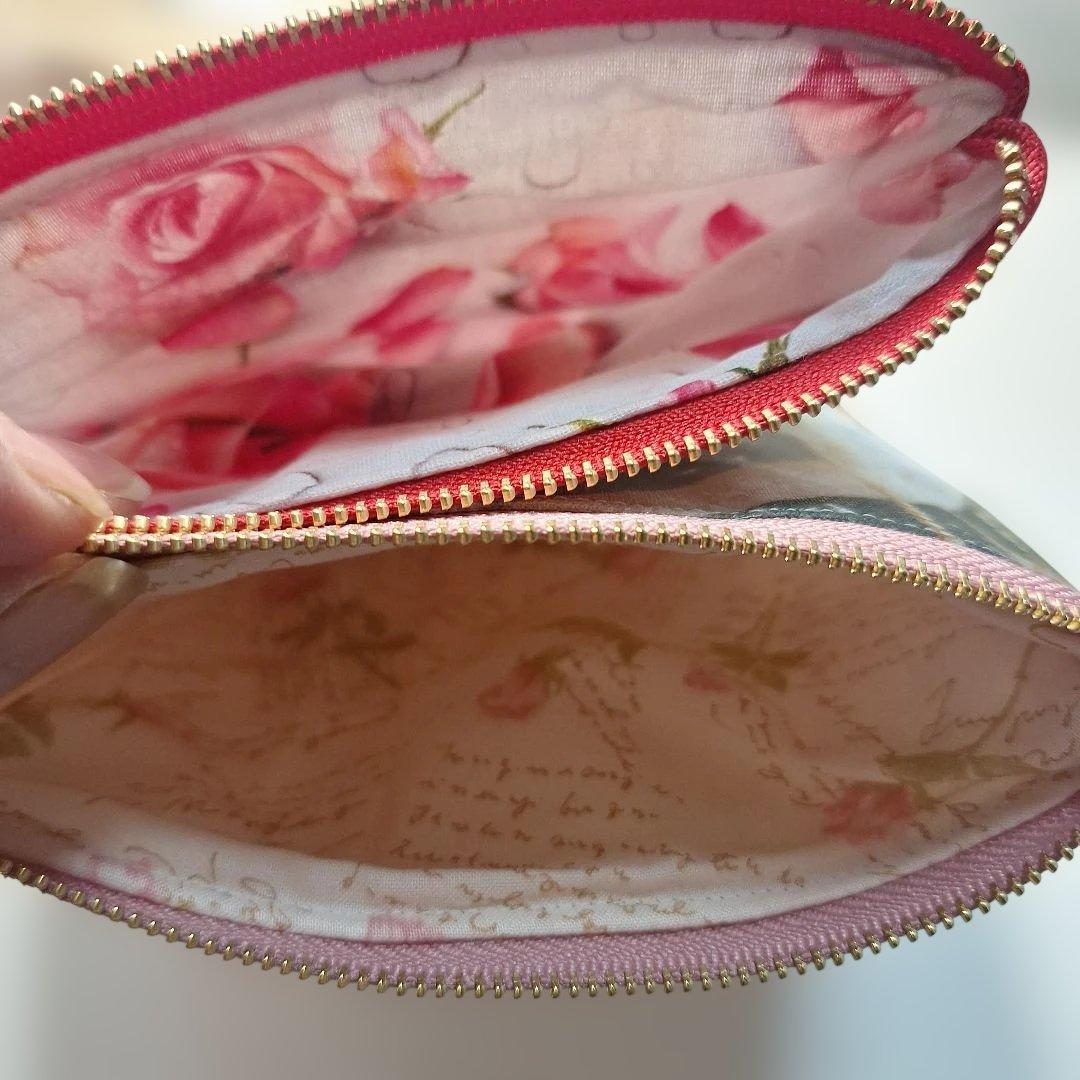 ねこパネル生地　ハンドメイド　フラットポーチ