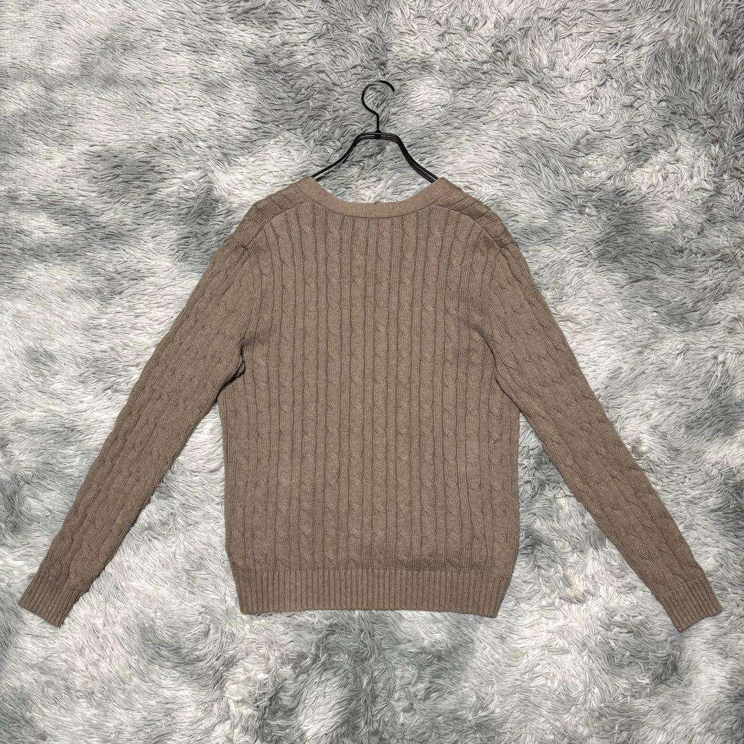 【現行タグ】ポロラルフローレン カーディガン ケーブル編み 刺繍ポニーロゴ L