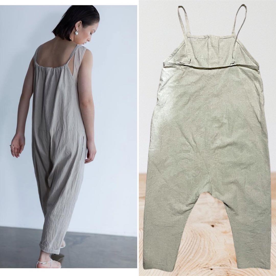 (kuroinu0909)日本製SEAシー リネン混チャイナオーバーオール