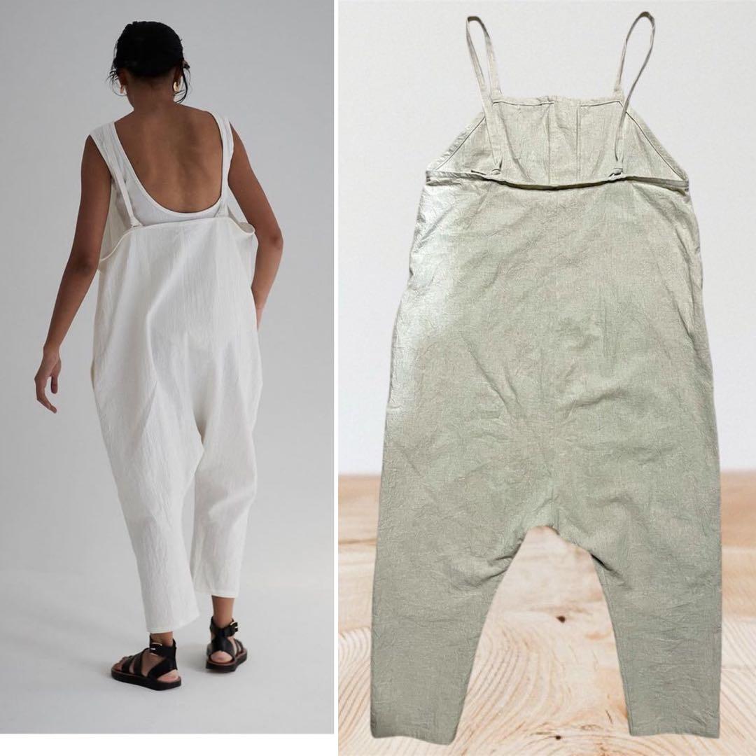 (kuroinu0909)日本製SEAシー リネン混チャイナオーバーオール