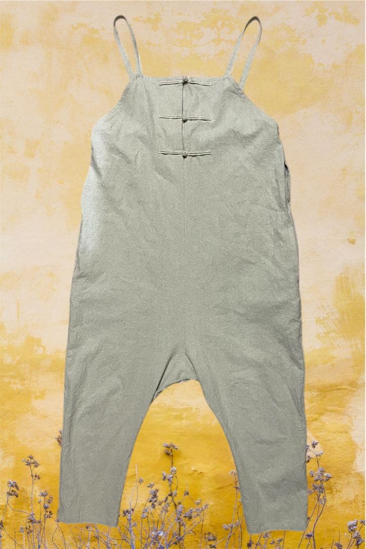 (kuroinu0909)日本製SEAシー リネン混チャイナオーバーオール