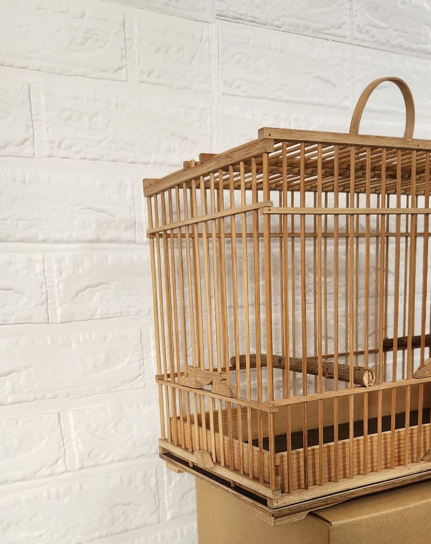 ◯～か ☆竹製☆ 持ち手付き 手作り鳥かご