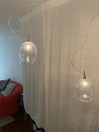 【希少】ルミナベッラ ガラス ペンダントライト 2灯セット｜ヴィンテージ高級照明