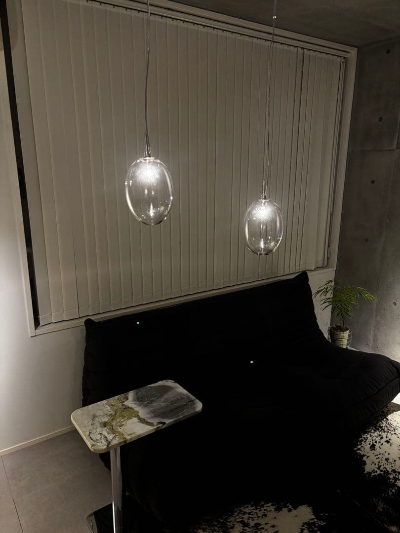 【希少】ルミナベッラ ガラス ペンダントライト 2灯セット｜ヴィンテージ高級照明