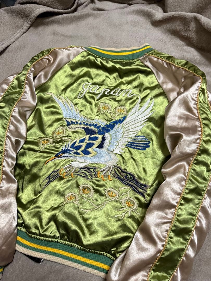 90s vintage 別珍 ２面用 ワシ 龍 日本 スカジャン unisex