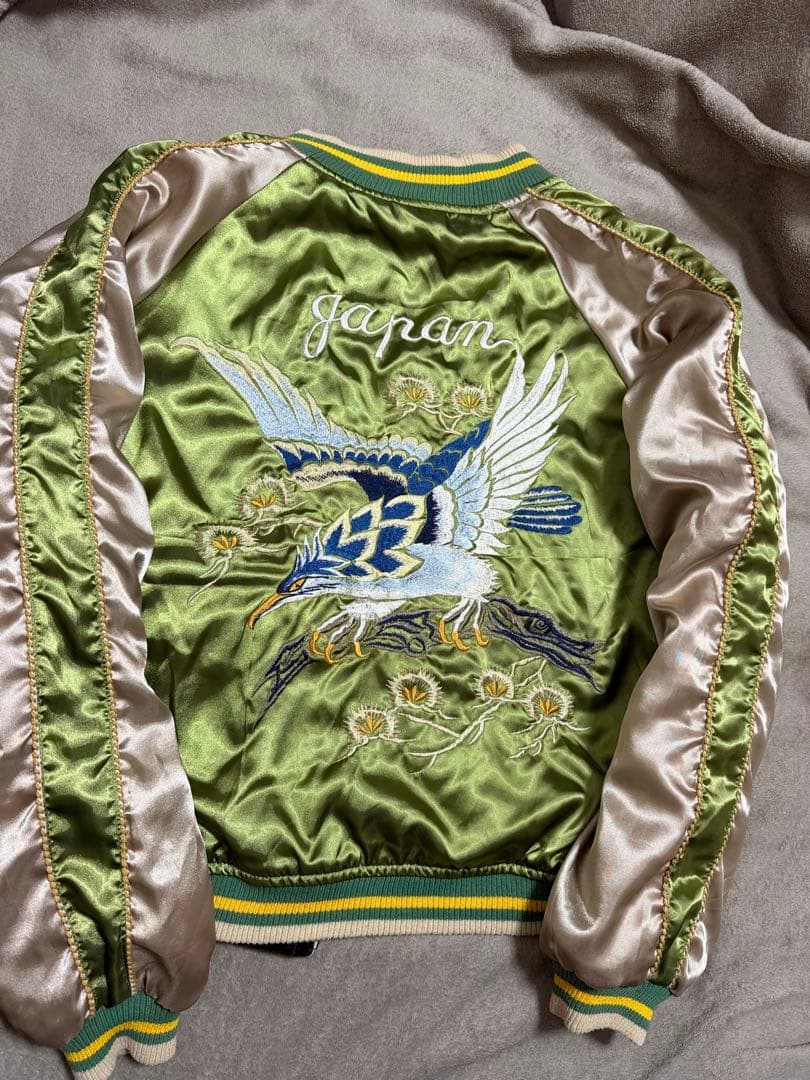 90s vintage 別珍 ２面用 ワシ 龍 日本 スカジャン unisex