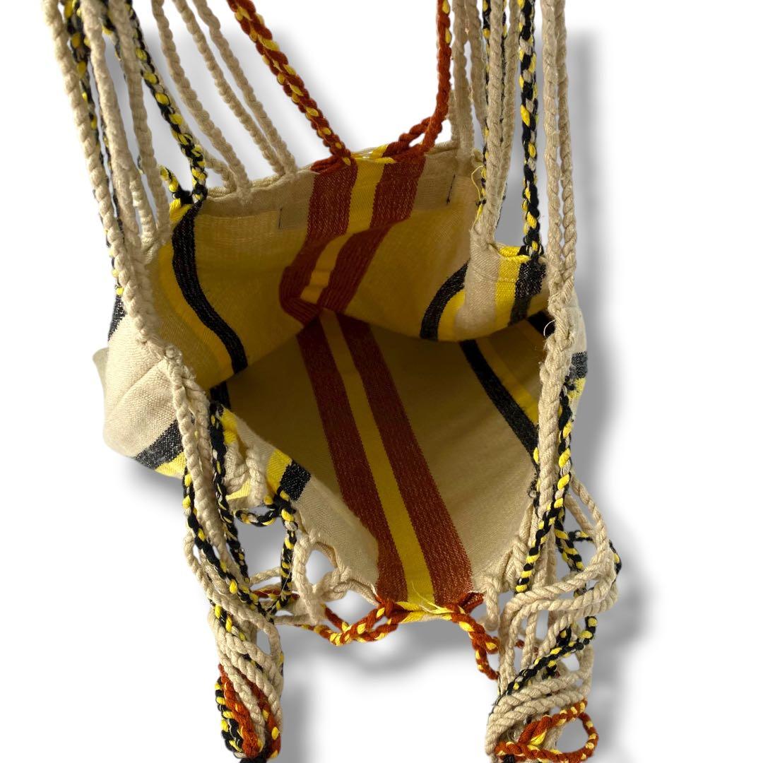 美品 MARNI ハンモックバッグ ストライプ トートバッグ ハンドバッグ