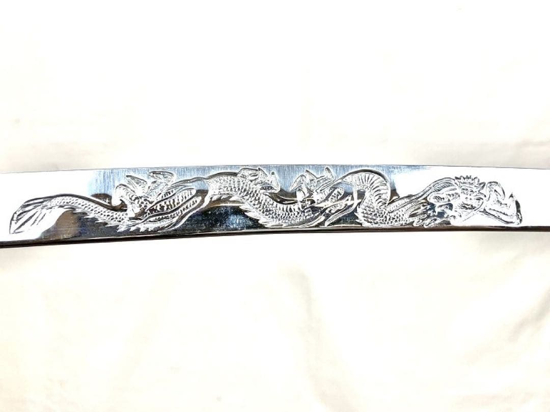 模造刀 2本セット 彫金 竜金 竜刀身 太刀 小太刀 刀置き付き