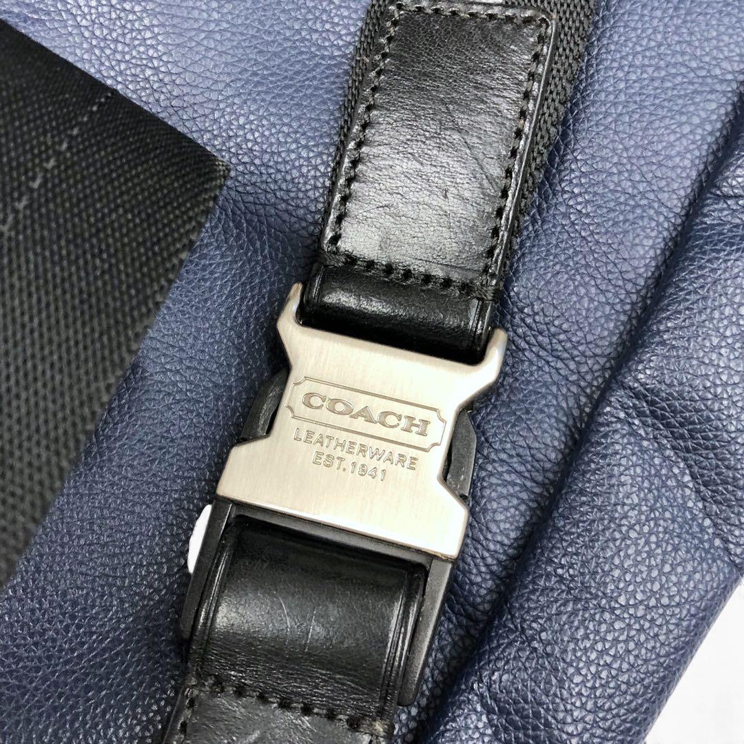 美品 COACH コーチ 70360 レザー ボディバッグ メンズ