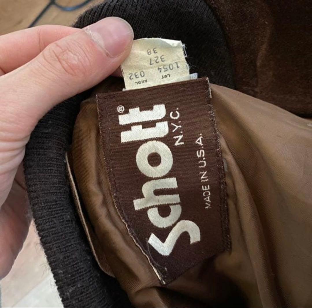 80s 90s schott スエードブルゾン　ショット ボンバージャケット