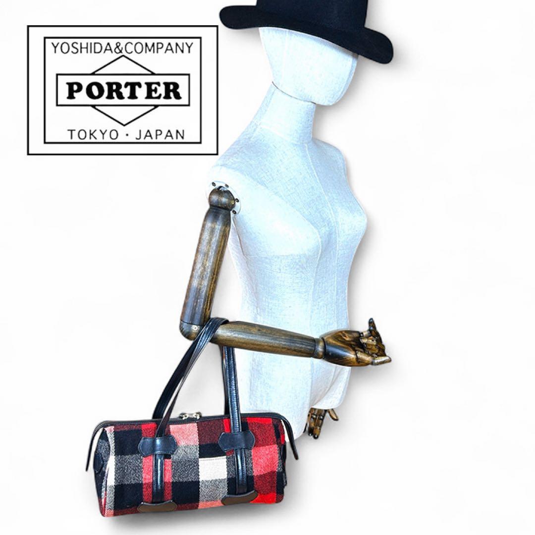 美品✨ PORTER ポーターガール ミニボストンバッグ チェック柄