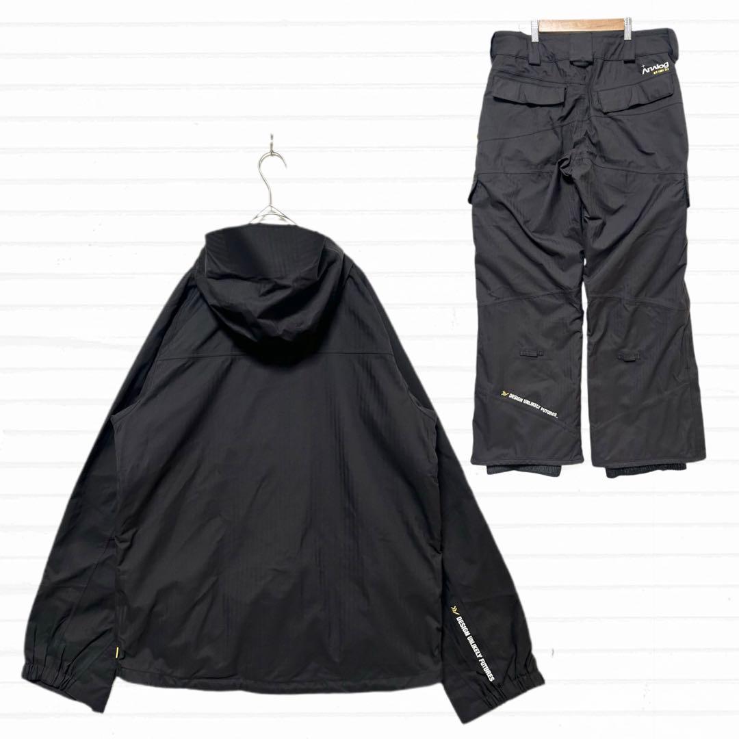 アナログ　バートン スノーボードウェア 上下セット 黒　ロゴ　ナイロン　【S】