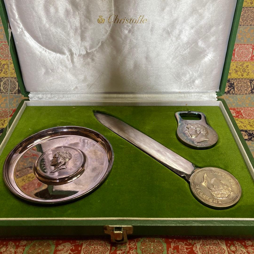 激レア　クリストフル　NAPOLEON　ペーパーナイフ　トレイ　栓抜き　銀仕上