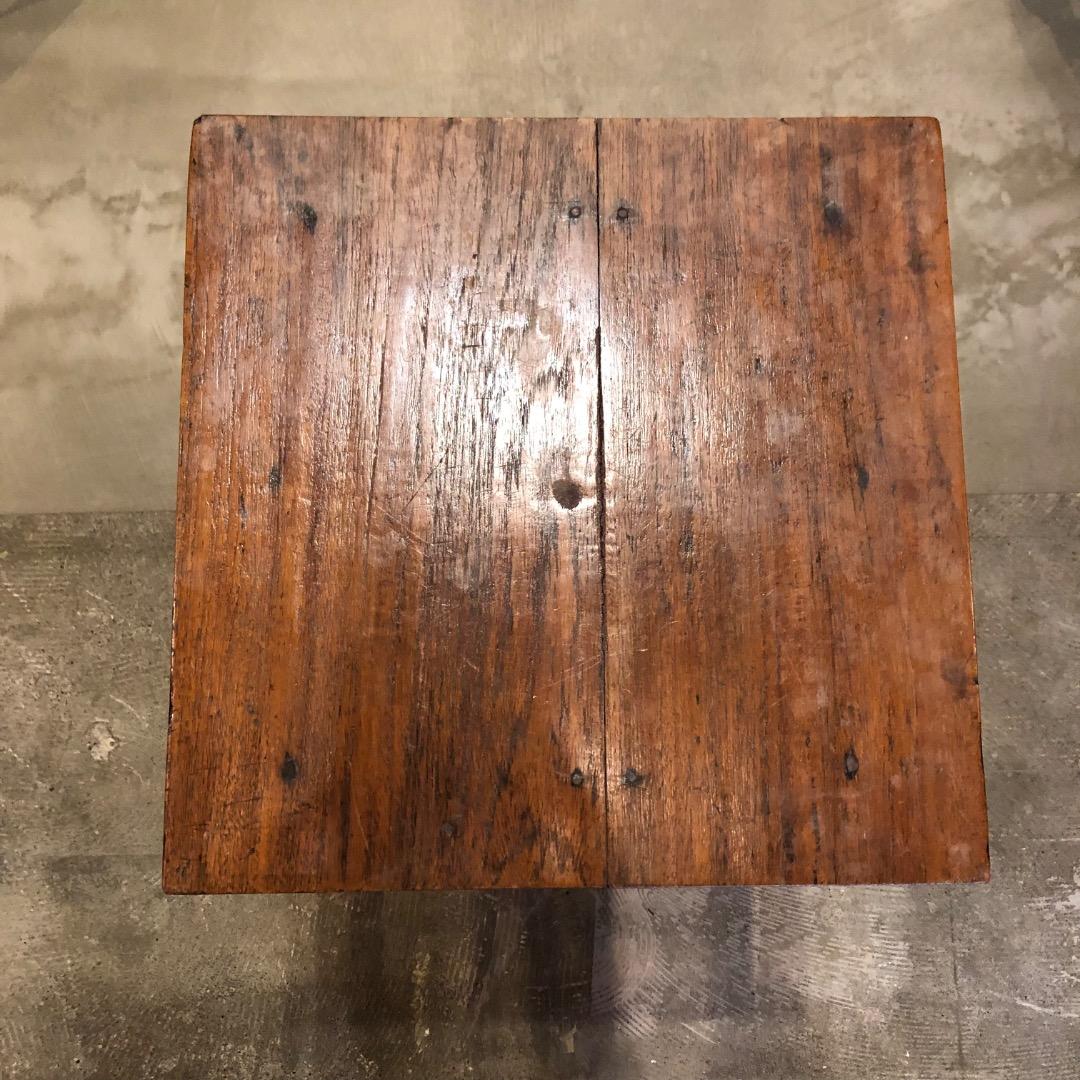 アンティーク　木製サイドテーブル　昭和レトロ　古家具　古道具　レトロ　古家具