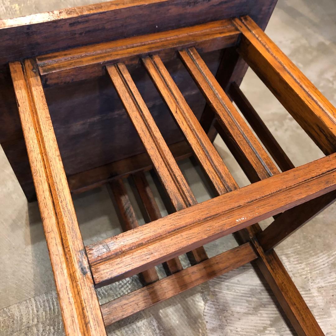 アンティーク　木製サイドテーブル　昭和レトロ　古家具　古道具　レトロ　古家具