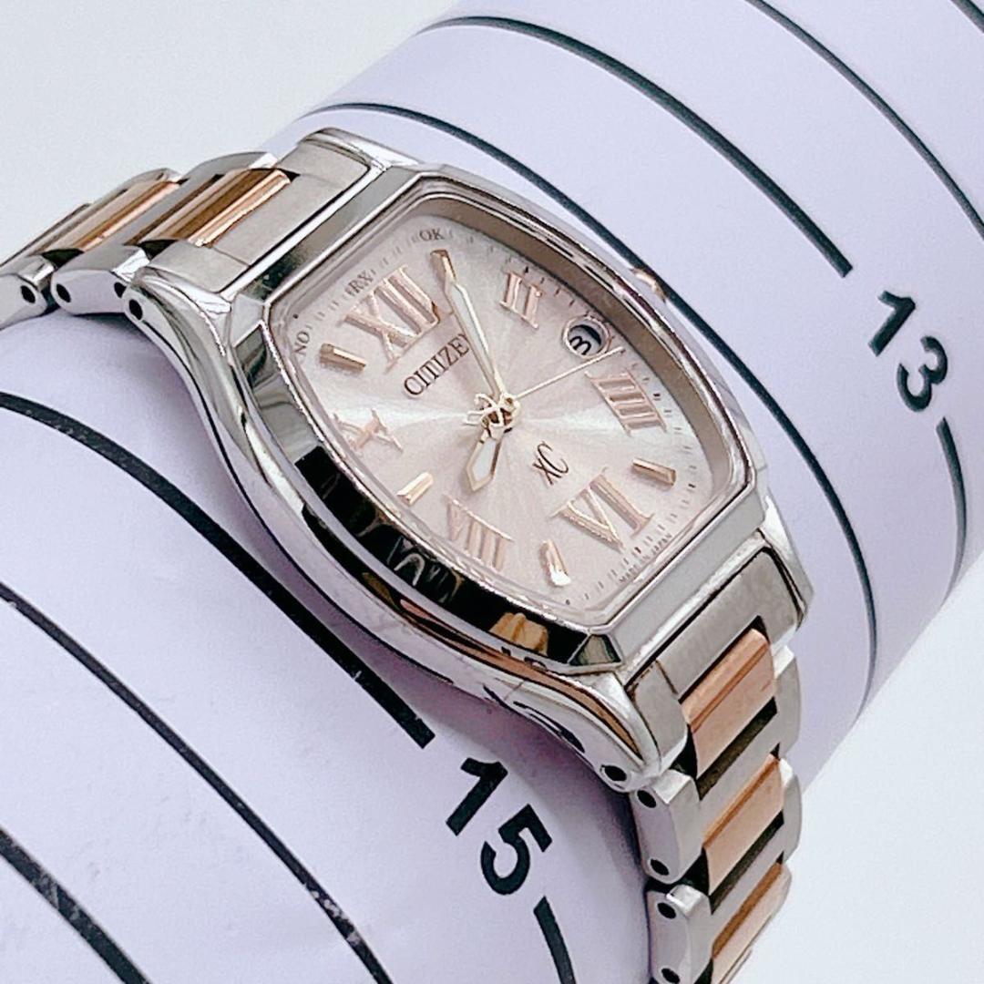 稼働 CITIZEN xC クロスシー 電波ソーラー ピンク チタン 腕時計