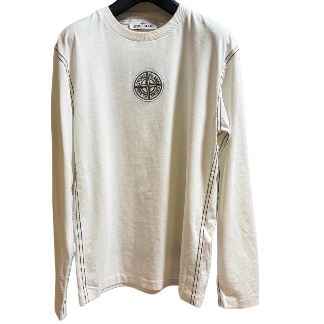 STONE  ストーンアイランド 長袖Tシャツ ホワイト Sサイズ