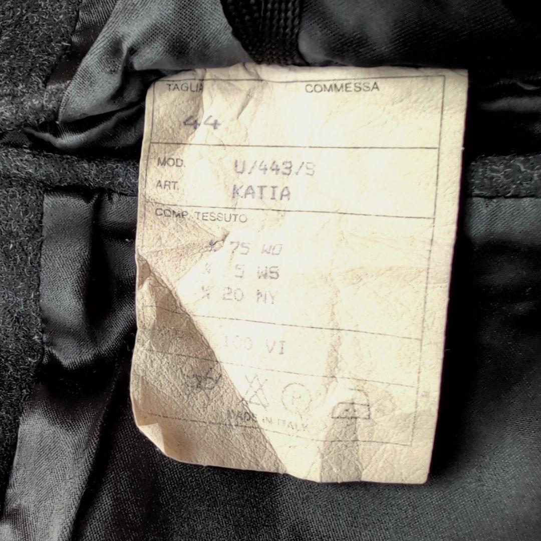 イタリア製 チェスターコート ウール カシミヤ ミドル丈 ブラック 古着