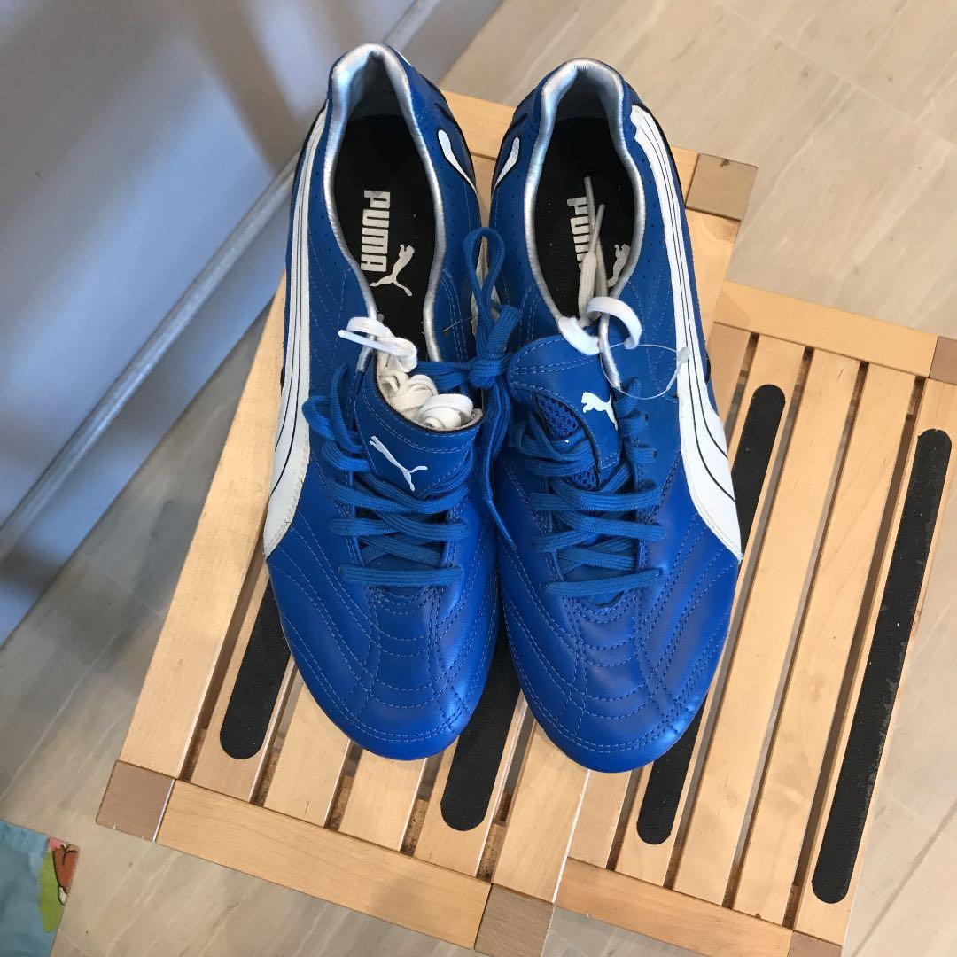 新品限定！プーマパワーキャットJLE27.0cm/サッカーPUMA天然皮革ブルー