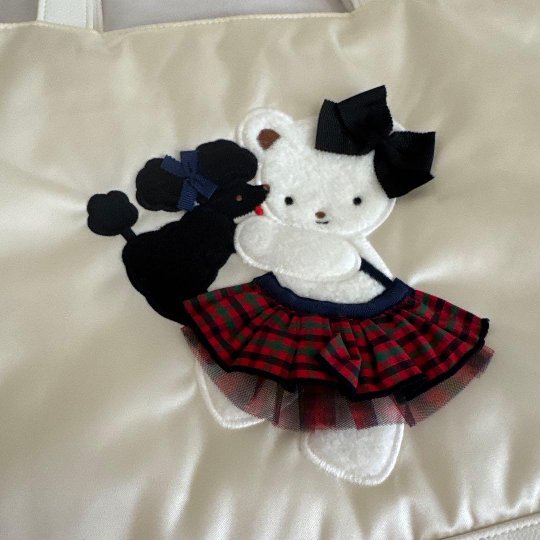 【新品未使用タグ付き】ファミリア✖️bibiy レッスンバッグ　赤系チェック