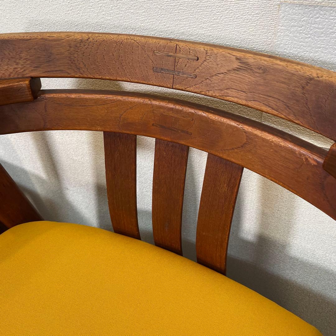 座面新品張替え済み ビンテージ アームチェア 2脚セット チーク材