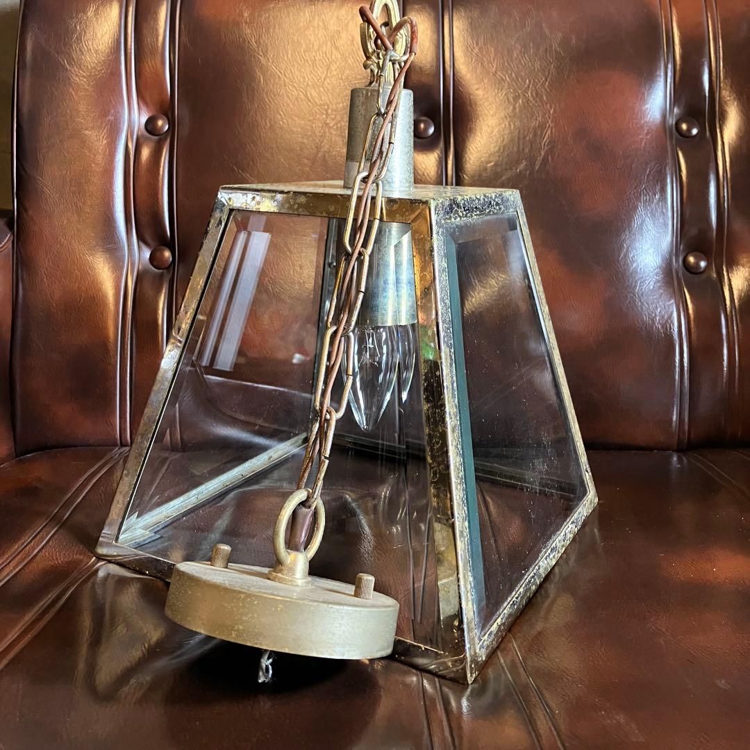 加工必須 ヴィンテージ ガラスシェード ライト ランプ レトロ アンティーク