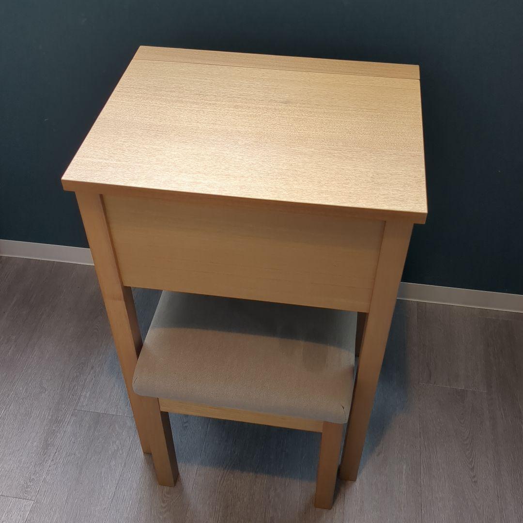 無印良品　タモ材ドレッサー　スツール付　シミあり